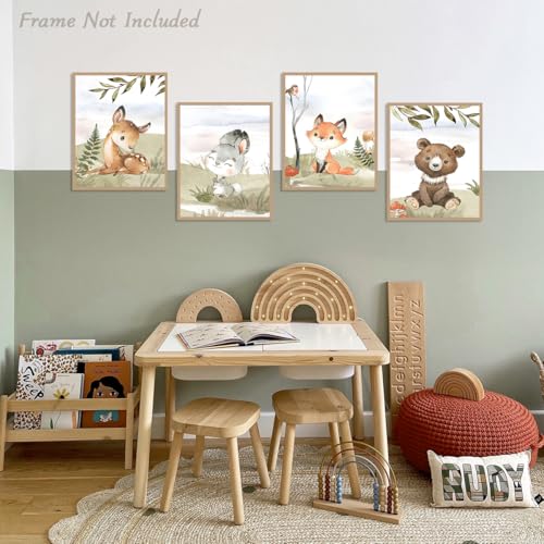 Animal Nursery Wall Art Decor - 6 Pcs Cute Kids Room Prints 8x10