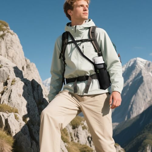 2 PCS Water Bottle Holder with Strap, Water Bottle Carrier with Strap, Light Bottles Sling Bag for Hiking, Walking, Camping, Travel