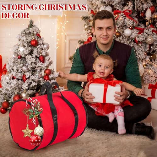 Christmas Lights Storage Bag Waterproof Tear-Resistant Oxford Fabric with Reinforced Handle