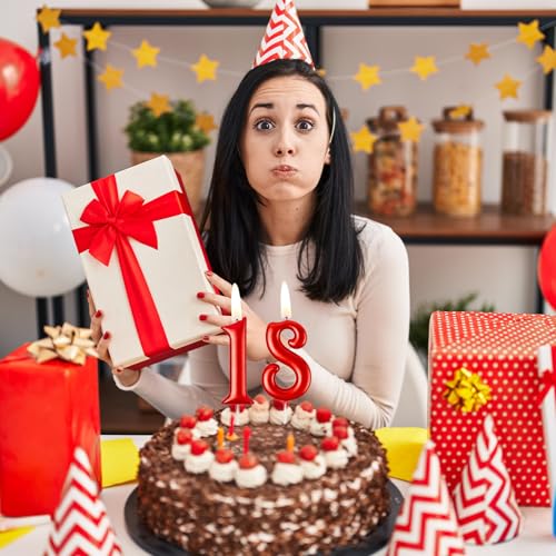 Red Number 3 Candle Topper - 2.76 Inch for Birthdays & Celebrations