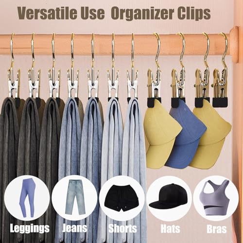 Metal Pant Hangers with Clips - 20 Pack Space Saving Closet Organizer