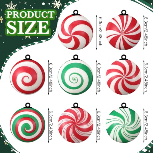 Christmas Candy Ornaments Set - 24 Decorative Hanging Stress Balls - Festive Holiday Decor