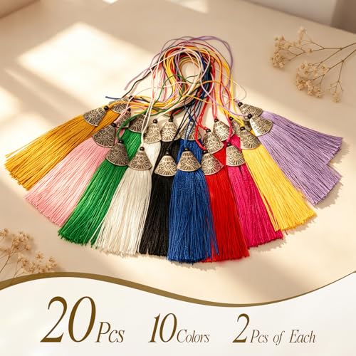 Boho Tassel Charms - 20 Silk Tassels for DIY Jewelry & Crafts