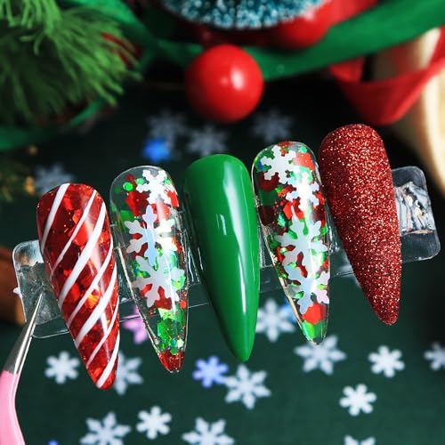 OSTTMA 6 Grids Snowflake Nail Art Glitters 3D Christmas Sequins