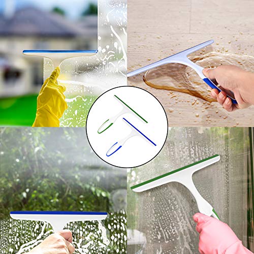2-Pack Shower Squeegee for Glass Doors - Ergonomic Handheld Wiper Tool