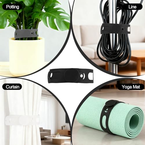 Lantellex 3-Pack Silicone Latch Straps for Slow Cooker Lids - Black/White/Gray