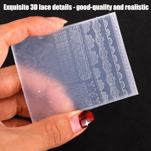 Sinbana 3D Lace Silicone Nail Mold for Y2K Manicure DIY Art