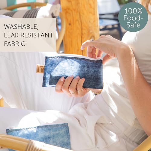 Bumkins Roamio Reusable Snack Bags - Denim On Denim, 2-Pack