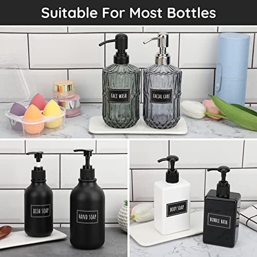 Segbeauty Waterproof Soap Dispenser Labels S+D+F-Black - 36 Pack Minimalist Stickers for Bottles
