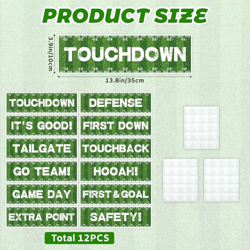 Football Party Decorations - 12 Themed Cutout Banners for Birthdays