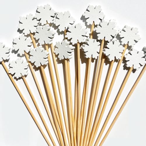 100Pcs Christmas Snowflake Cocktail Picks for Appetizers & Drinks