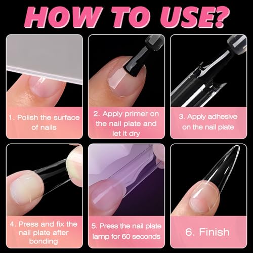 Lifextol 300pc Medium Oval Soft Gel Nail Tips Clear Press On Nails