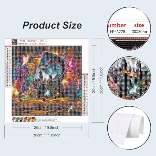 5D Diamond Art Painting Kit - Magic Hat Design, 12x12 Inch