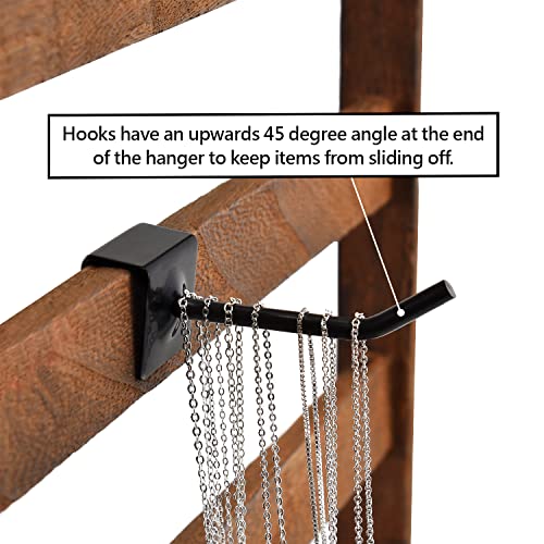Ikee Design 24 Pcs Black Metal Panel Hooks for Easy Hanging