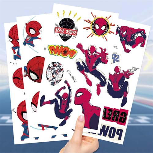 Spider-Man Temporary Tattoos 10 Sheets Kids Superhero Body Art Stickers