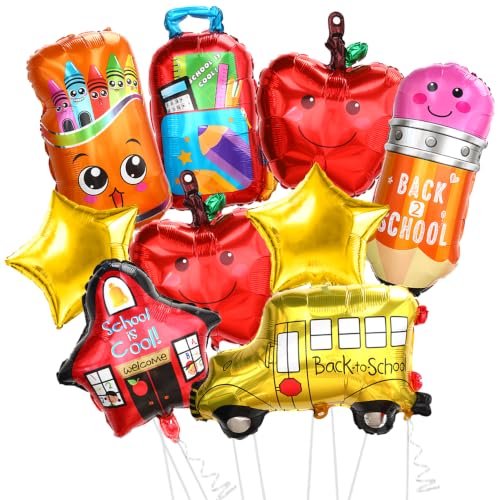 Back to School Decorations Balloons Set - 9 PCS School Theme Foil Balloons - Back to School-A