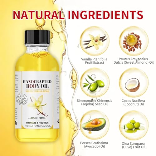 Vanilla Body Oil 120ml – Hydrating & Nourishing Moisturizer for Dry Skin
