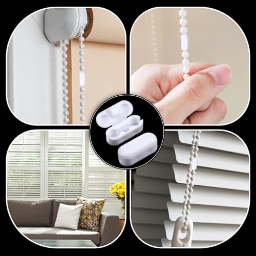 50 Pack White Blind Chain Connectors for Window Repairs