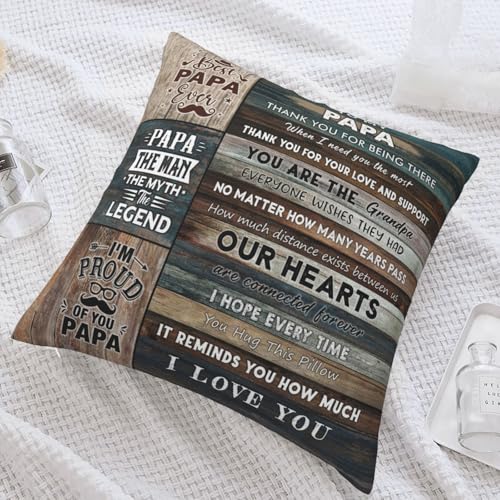 Papa Throw Pillow Cover 18x18 | Best Gifts from Grandkids