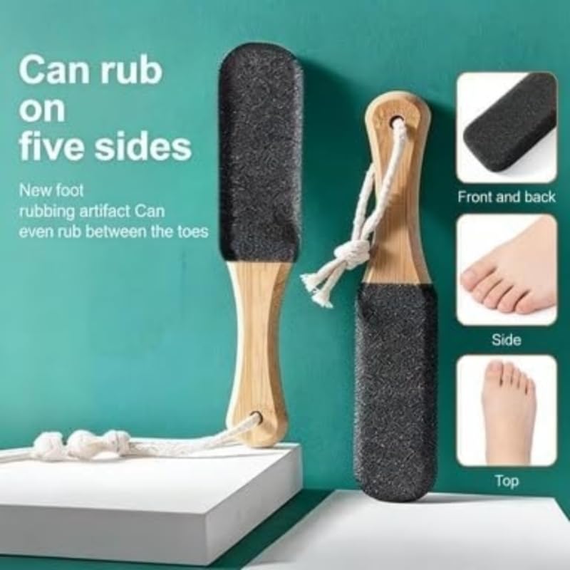 Wooden Foot File and Pumice Stone Callus Remover for Cracked Heels