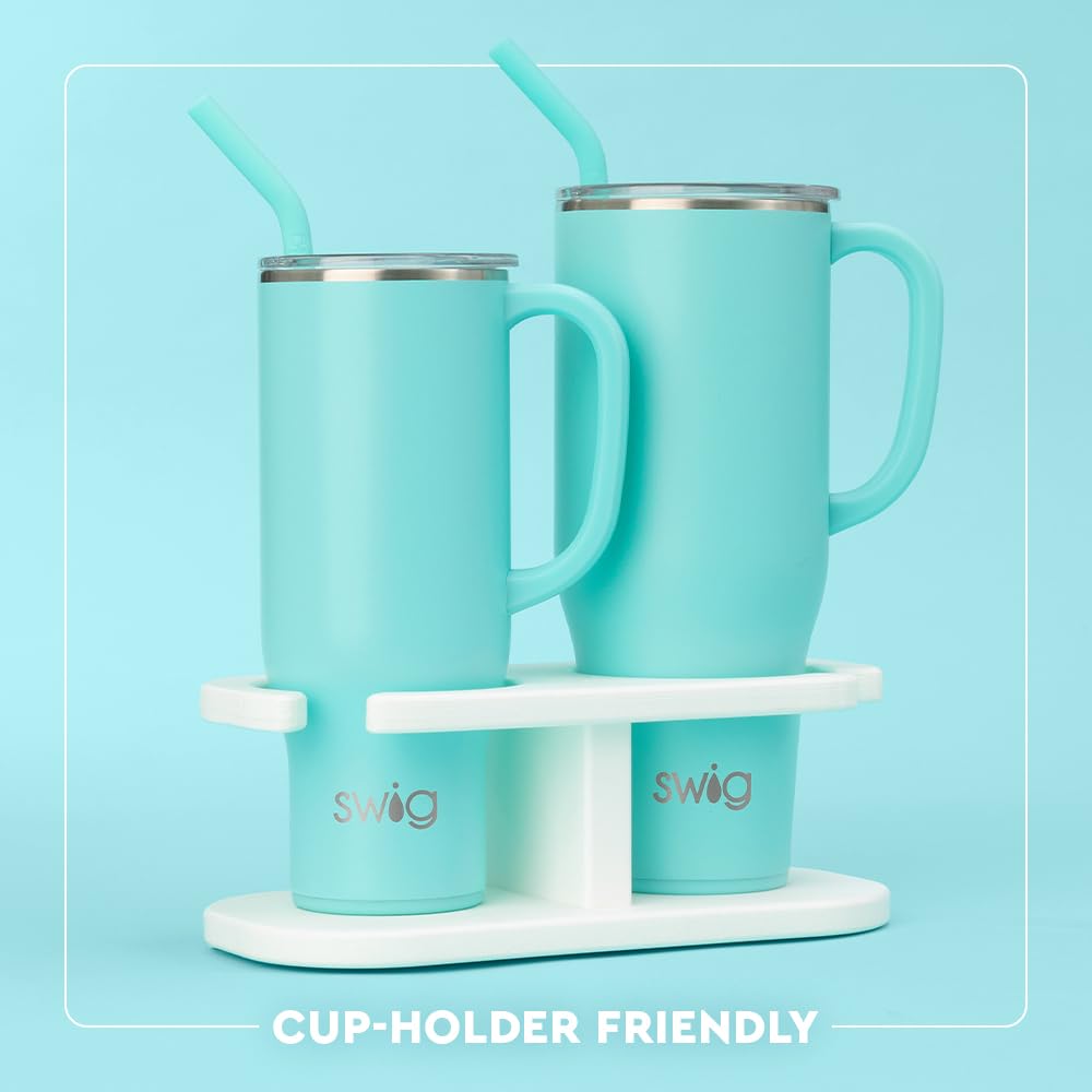Swig Life 40oz Mega Mug, 40 oz Tumbler with Handle and Straw, Cup Holder Friendly, Dishwasher Safe, Extra Large Insulated Tumbler, Stainless Steel (Paradise)