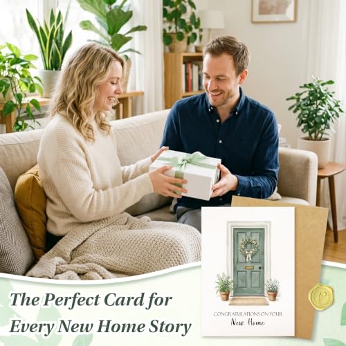 Elegant Housewarming Greeting Card with Envelope - Congratulations on Your New Home