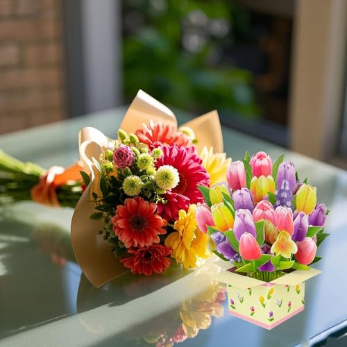 3D Paper Flower Pop Up Card - 8.6 Inch Mother's Day Gift