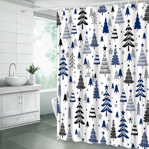 Christmas Gnomes Shower Curtain - 71x71 Inch Holiday Decor