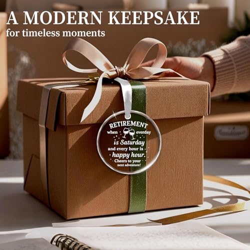 Trazzo Retirement Crystal Keepsake Ornament – Meaningful Gift for Women & Men