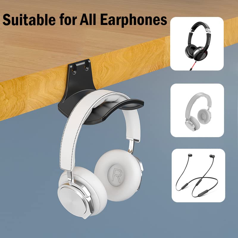 2-Pack Headphone Wall Mount Hook Hanger for All Headsets