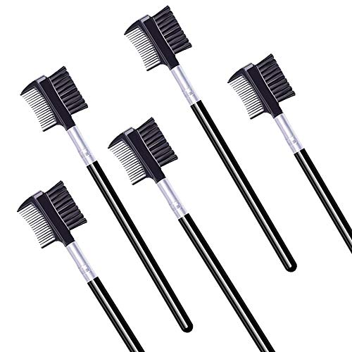 LOOKSEVEN 2-in-1 Eyelash Comb and Eyebrow Brush - Steel & ABS
