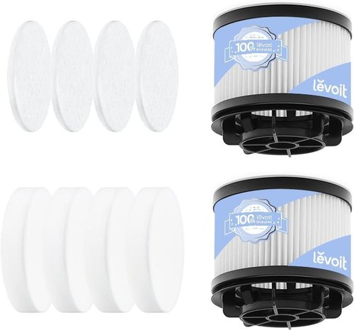 LEVOIT LVAC-200 Vacuum Cleaner Replacement Filters - 4 Pre-Motor & 2 Post-Motor Filters, White
