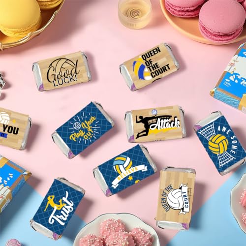 Volleyball Candy Bar Wrappers - 120 Pcs Sports Theme Stickers