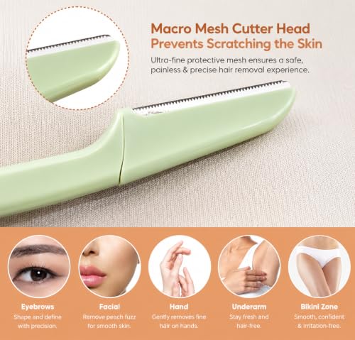 Dermaplane Razor for Women 3-Pack - Facial Hair & Eyebrow Trimmer