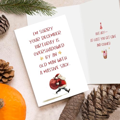 Funny Christmas Birthday Card for December Birthdays