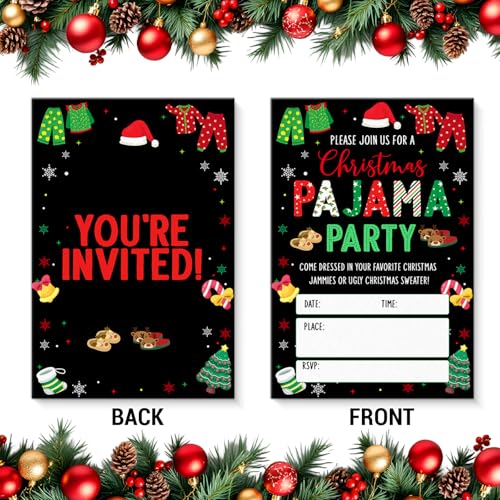 Christmas Party Invitations with Envelopes - 20 Pack Holiday Invitations