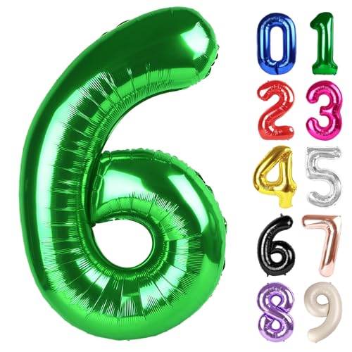 Green Number 6 Balloon 40 Inch - Foil Birthday Party Decoration