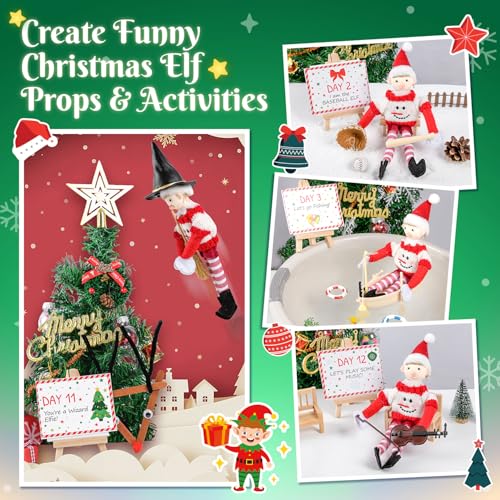 Christmas Elf Activities Kit with 24 Props & Instructions - Holiday Countdown Fun