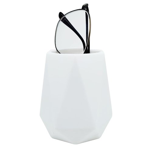 JXQGQ Glasses Holder for Nightstand, Silicone Eyeglass Holder for Desk Anti-scratch Glasses Stand (White)