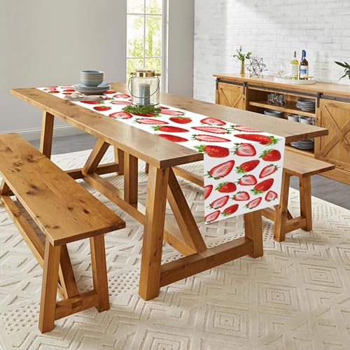 Strawberry Spring Table Runner 13 x 72 Inches Kitchen Dining Decor