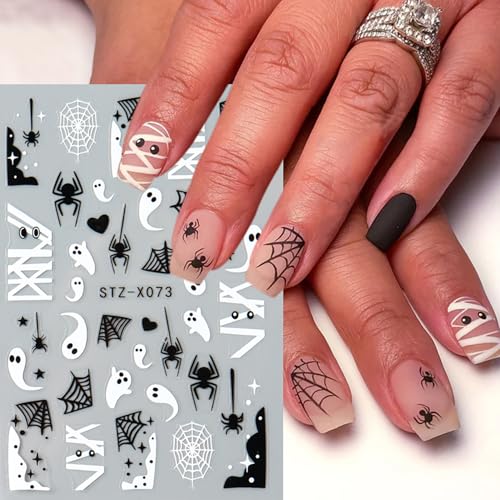 Posyofet 6 Sheets Halloween 3D Self-Adhesive Nail Art Decals