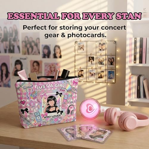 KKUHTY Y2K Pink Cosmetic Bag & Coquette Travel Makeup Pouch
