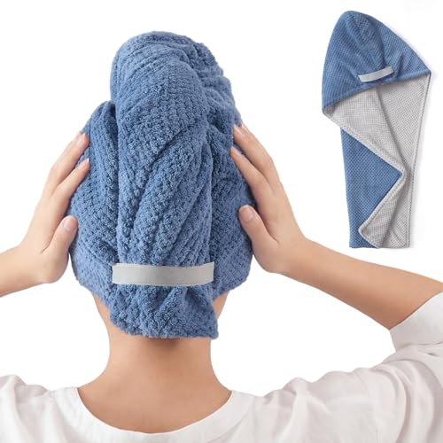 REDKISS Extra Large Microfiber Hair Towel Wrap for Women - Quick Dry & Anti-Frizz Turban