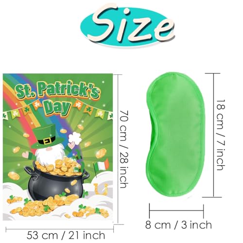 St. Patrick's Day Pin the Shamrock Game Set with Stickers & Masks
