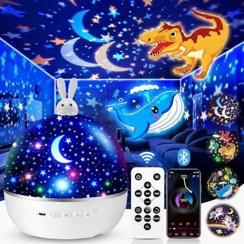 Dinosaur Night Light Projector with Bluetooth Music & 15 Film Discs