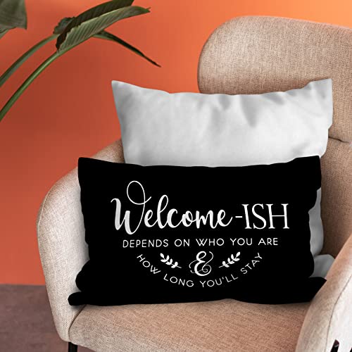 Burosev Rustic Welcome Pillow Cover 18x18 Inches - Farmhouse Decor Throw Cushion