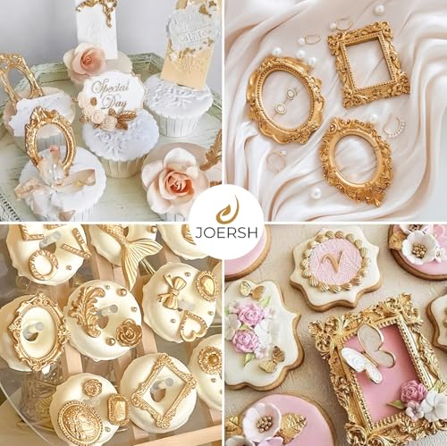 JOERSH Baroque Photo Frame Silicone Fondant Molds, 4-Piece Set