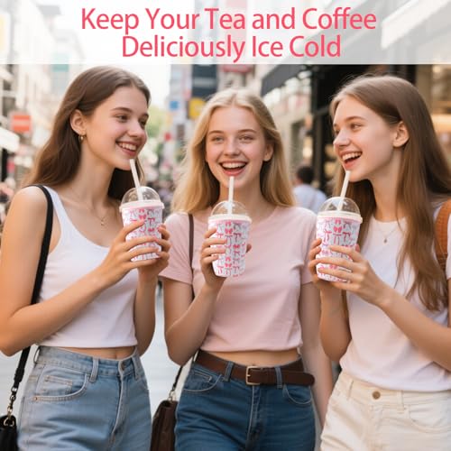 Reusable Iced Coffee Cup Sleeves - 3 Pack for 16-32 oz Drinks