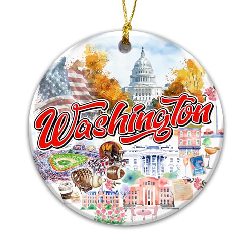 Washington D.C. Christmas Ornament 2025 - U.S. Capitol & White House