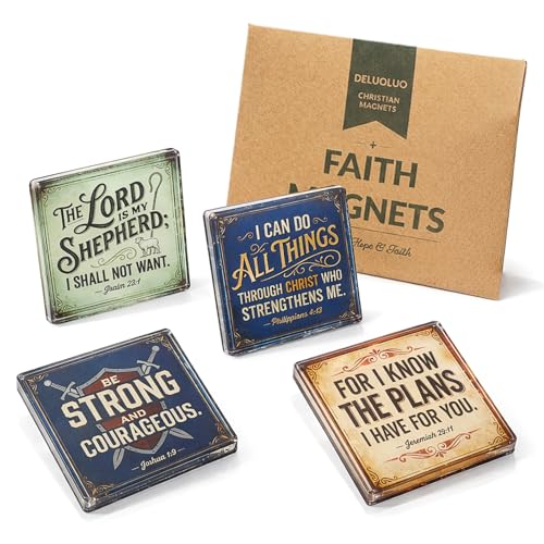 Christian Acrylic Fridge Magnets Set - Inspirational Bible Verses